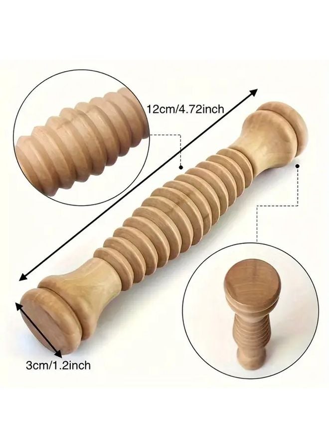 Wooden Foot Massage Roller Manual Reflexology Tool Phthalate Free 1pc - Image 3